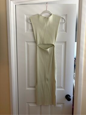 Wilfred Cutout Knit Midi Dress – Rainwash Green (Size S)